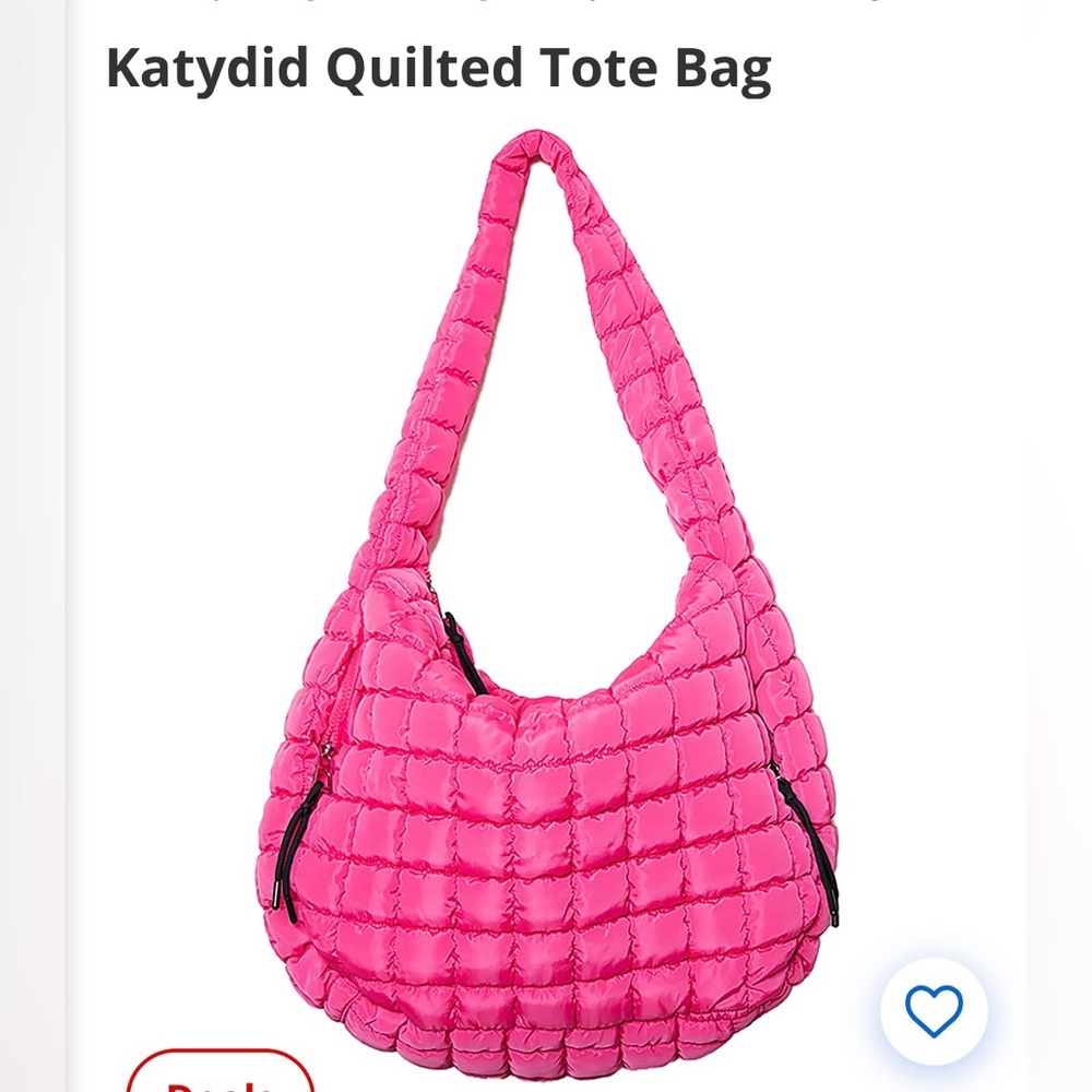 Katydid Quilted Tote Bag Hot Pink